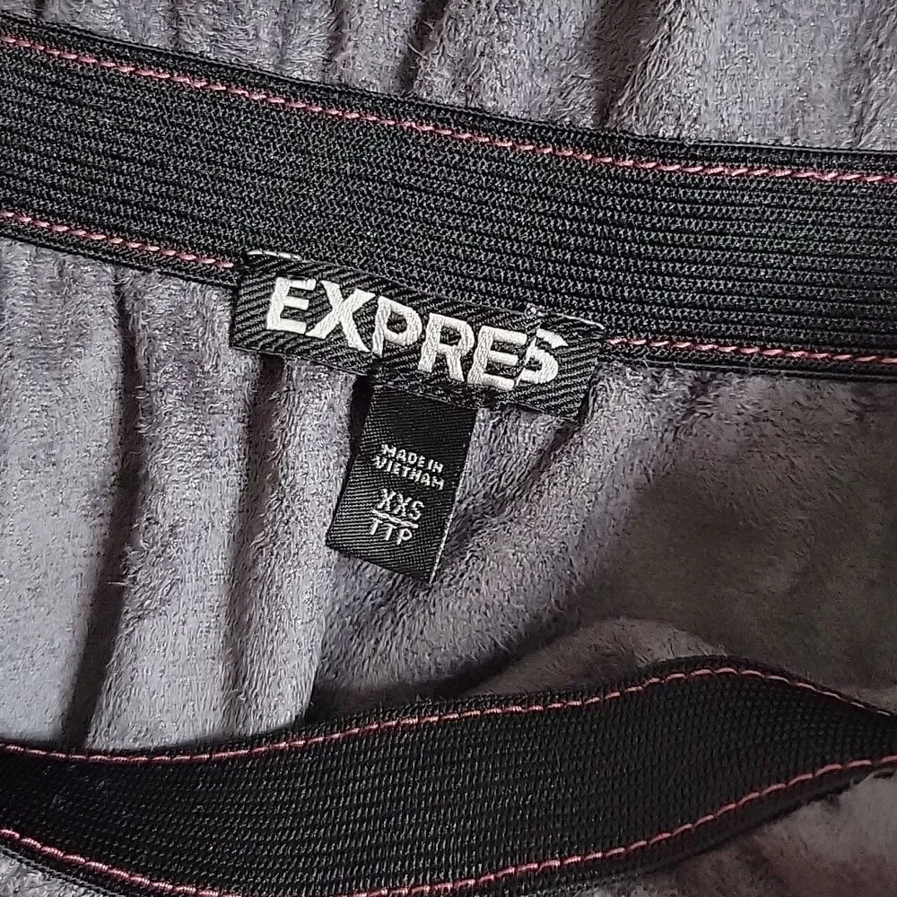 Express Maroon Faux Leather Skirt